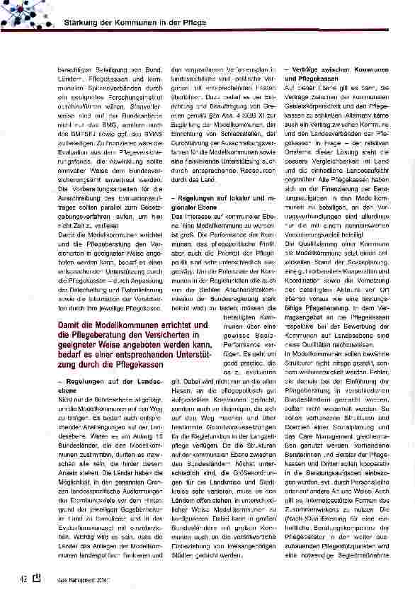 Vorschauseite 3: Stärkung der Kommunen in der Pflege und die Modellkommunen: Ziele, Probleme, Gestaltungsoptionen