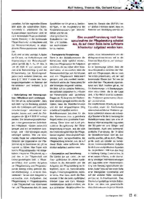 Vorschauseite 4: Stärkung der Kommunen in der Pflege und die Modellkommunen: Ziele, Probleme, Gestaltungsoptionen