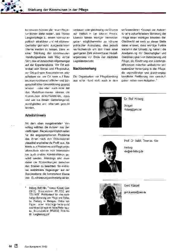 Vorschauseite 5: Stärkung der Kommunen in der Pflege und die Modellkommunen: Ziele, Probleme, Gestaltungsoptionen