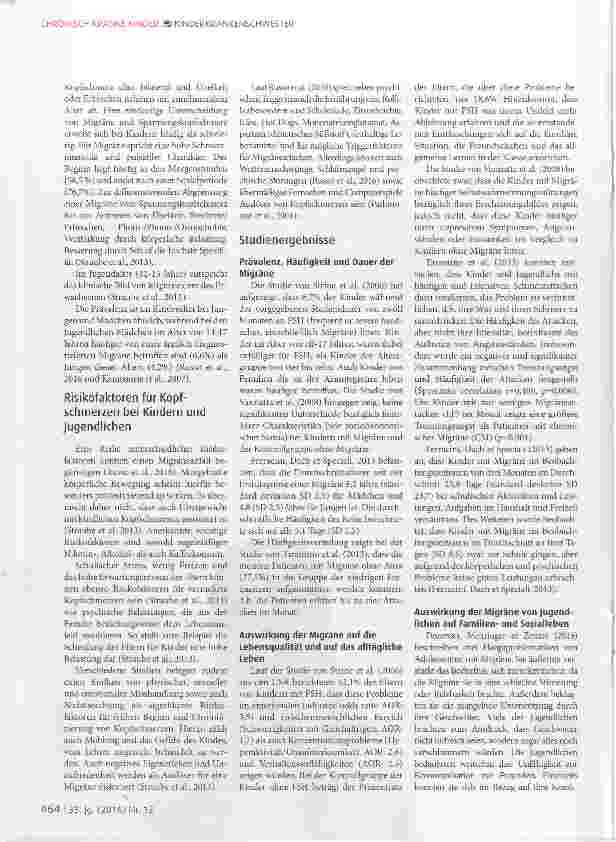 Vorschauseite 2: Auswirkungen der Migräne auf die Lebens qualität von Kindern und Jugendlichen
