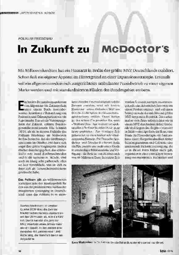 Vorschauseite 1: In Zukunft zu Mc Doctor´s