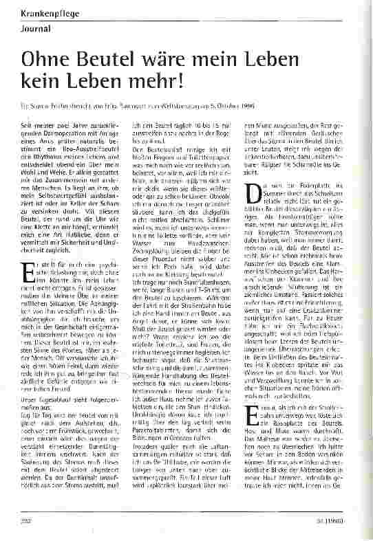 Vorschauseite 1: Ohne Beutel wäre mein Leben kein Leben mehr!