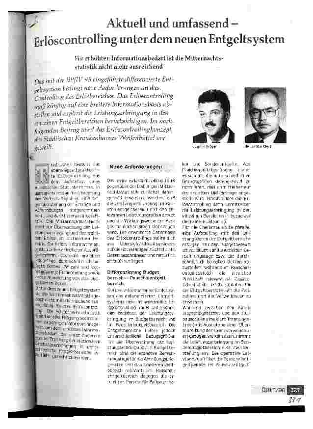 Vorschauseite 1: Aktuell und umfassend - Erlöscontrolling unter dem neuen Entgeltsystem Für erhöhten Informationsbedarf ist die Mitternachtsstatistik nicht mehr ausreichend