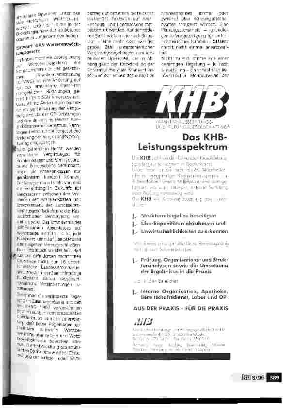 Vorschauseite 3: Ambulantes Operieren: Hemmende Faktoren beseitigen (Teil I) DKI-Bestandsaufnahme zeigt gesundheitspolitischen Handlungsbedarf