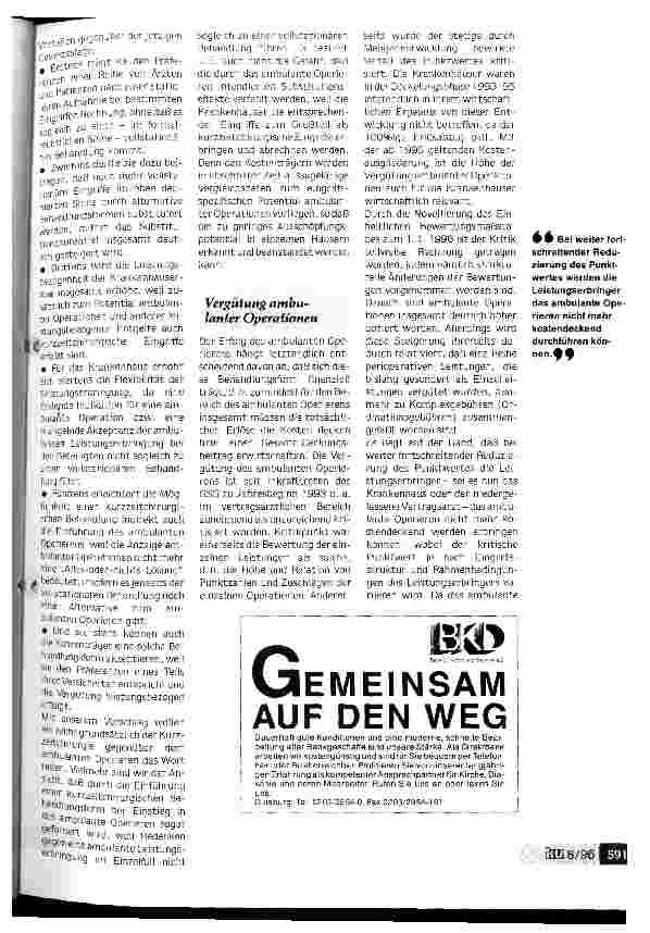 Vorschauseite 5: Ambulantes Operieren: Hemmende Faktoren beseitigen (Teil I) DKI-Bestandsaufnahme zeigt gesundheitspolitischen Handlungsbedarf