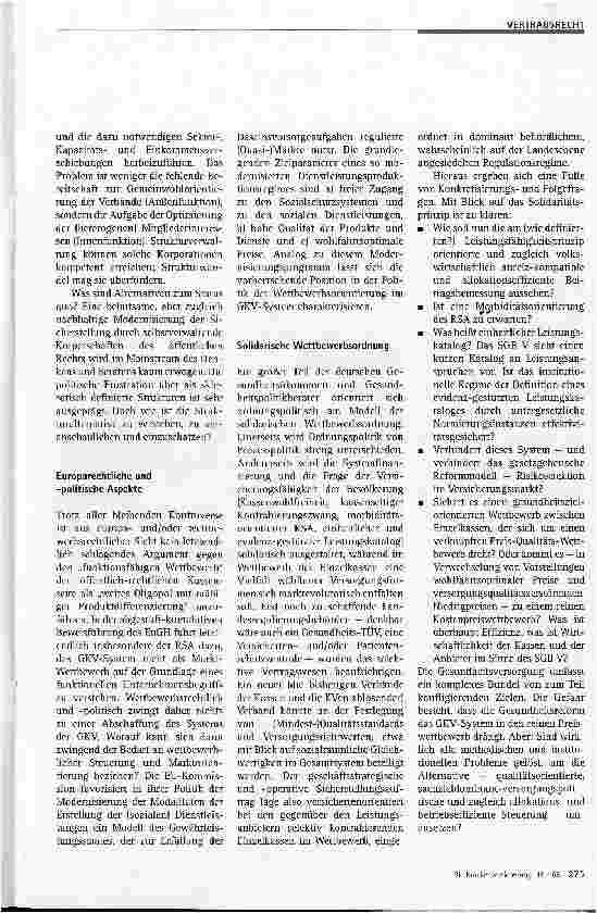 Vorschauseite 2: Wettbewerb in der Gesundheitsversorgung - Wie viel Differenzierung braucht die GKV?