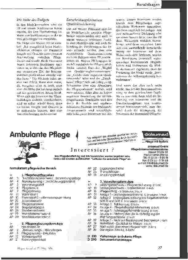 Vorschauseite 2: Das Pflegebudget im Test - Die Bedeutung der Modellversuche als politische Entscheidungsgrundlage