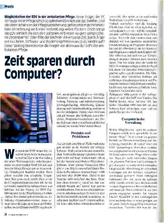 Vorschauseite 1: Zeit sparen durch Computer?