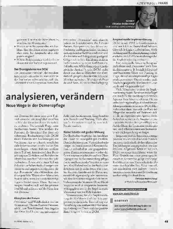 Vorschauseite 2: Beobachten, analysieren, verändern - Dementia Care Mapping - Neue Wege in der Demenzpflege