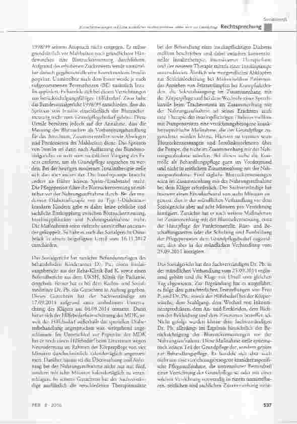Vorschauseite 3: Blutzuckermessungen und Gabe zusätzlicher Insulininjektionen zählen nicht zur Grundpflege