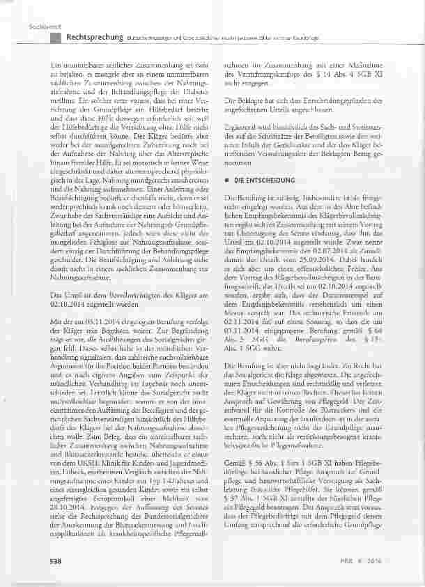 Vorschauseite 4: Blutzuckermessungen und Gabe zusätzlicher Insulininjektionen zählen nicht zur Grundpflege
