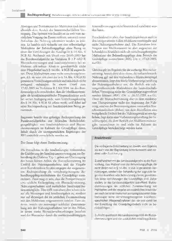 Vorschauseite 6: Blutzuckermessungen und Gabe zusätzlicher Insulininjektionen zählen nicht zur Grundpflege