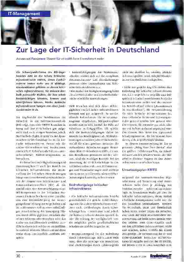 Vorschauseite 1: Zur Lage der IT-Sicherheit in Deutschland