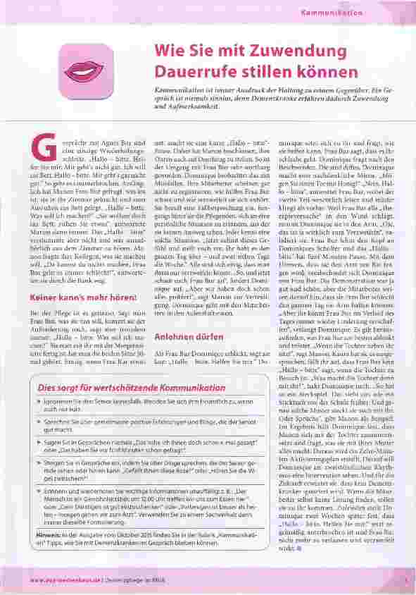Vorschauseite 1: Wie Sie mit Zuwendung Dauerrufe stillen können