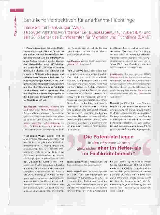 Vorschauseite 1: Berufliche Perspektiven für anerkannte Flüchtlinge