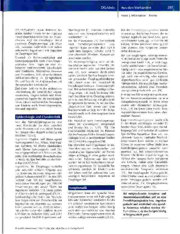 Vorschauseite 2: Interdisziplinäre Versorgung von Kindern nach Fremdkörperaspiration und Fremdkörperingestion