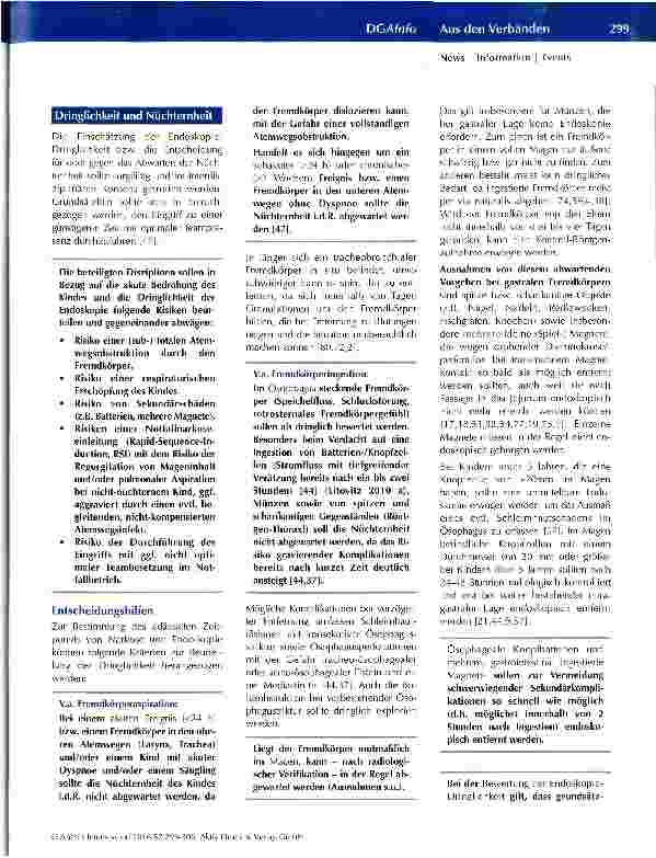 Vorschauseite 4: Interdisziplinäre Versorgung von Kindern nach Fremdkörperaspiration und Fremdkörperingestion