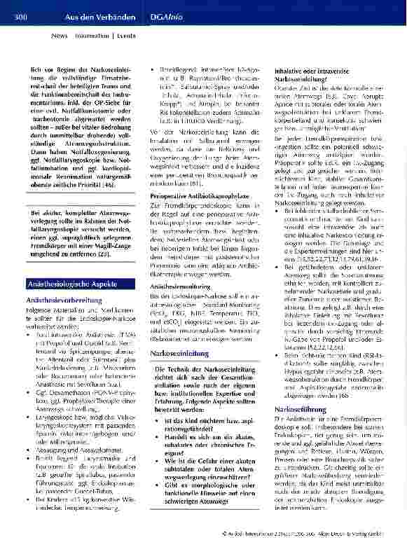 Vorschauseite 5: Interdisziplinäre Versorgung von Kindern nach Fremdkörperaspiration und Fremdkörperingestion