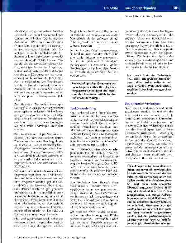 Vorschauseite 6: Interdisziplinäre Versorgung von Kindern nach Fremdkörperaspiration und Fremdkörperingestion