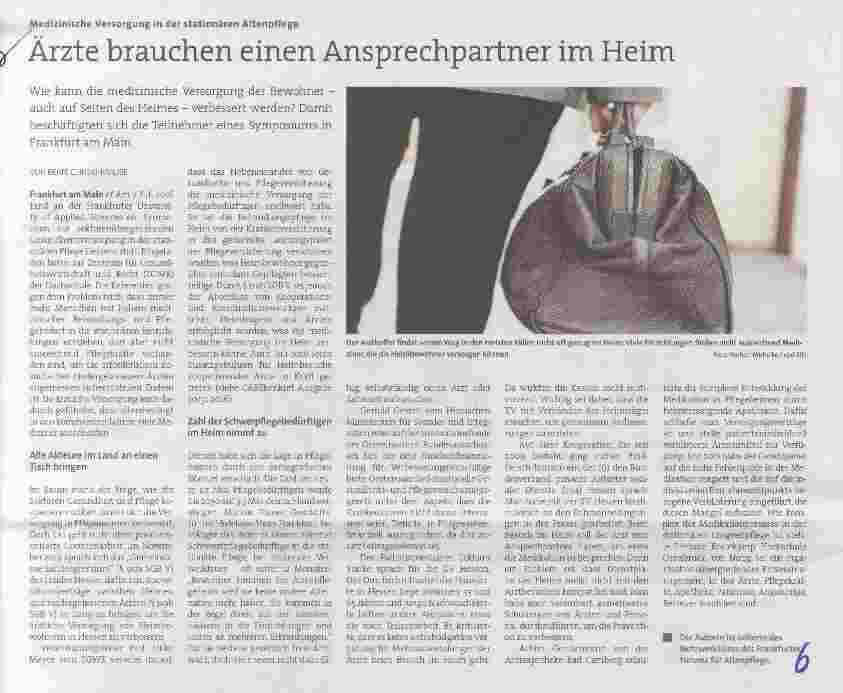 Vorschauseite 1: Ärzte brauchen einen Ansprechpartner im Heim