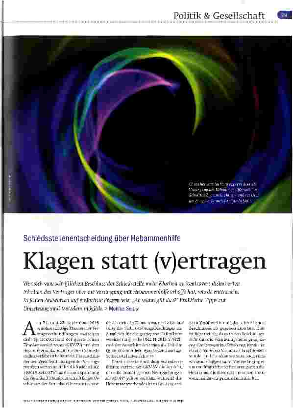 Vorschauseite 1: Klagen statt (v)ertragen