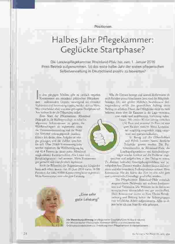 Vorschauseite 1: Halbesjahr Pflege kämm er: Geglückte Startphase?