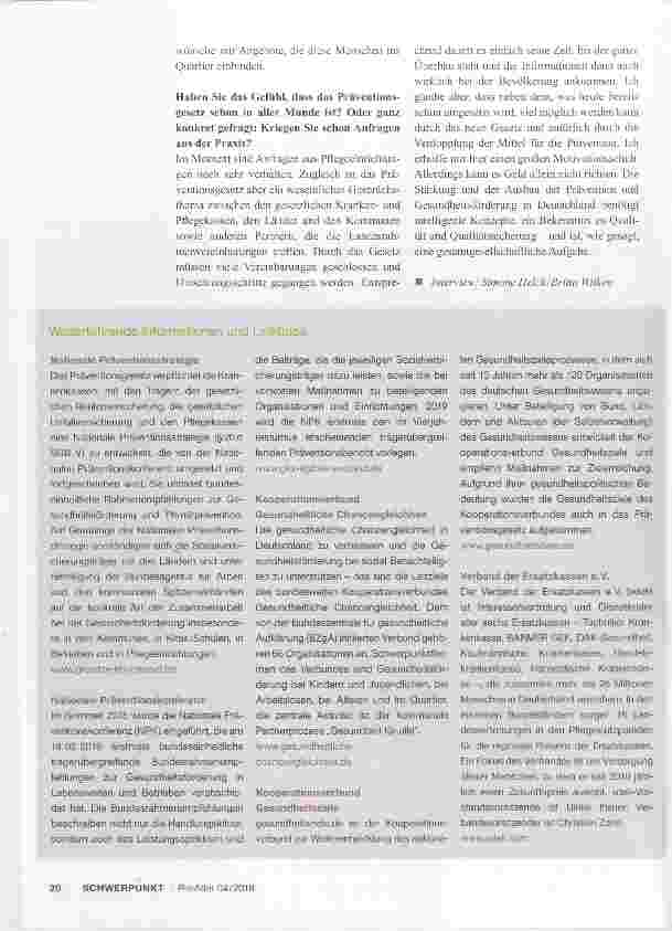 Vorschauseite 4: Prävention ist eine gesamtgesellschaftliche Aufgabe