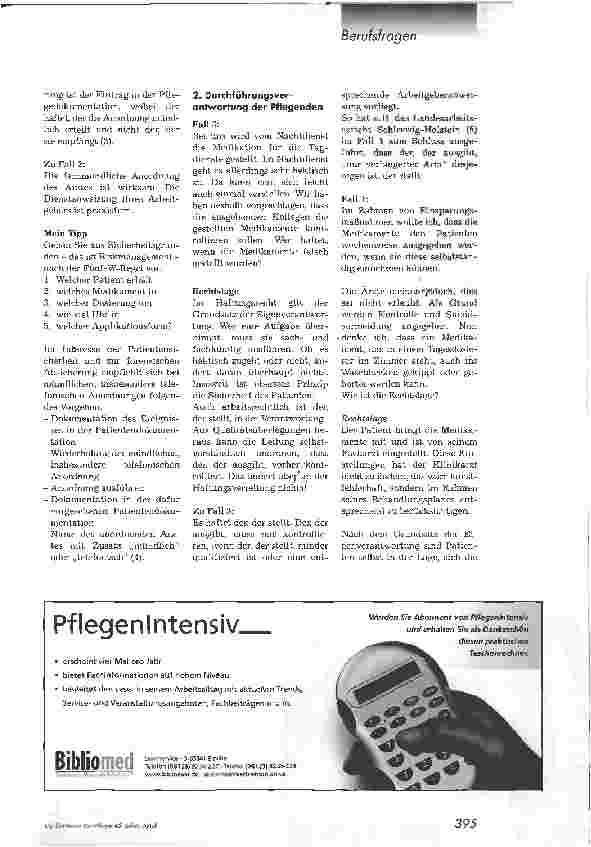 Vorschauseite 2: Falsche Anordnung - falsche Zubereitungfalsche GabeMedikationsfehler aus rechtlicher Sicht