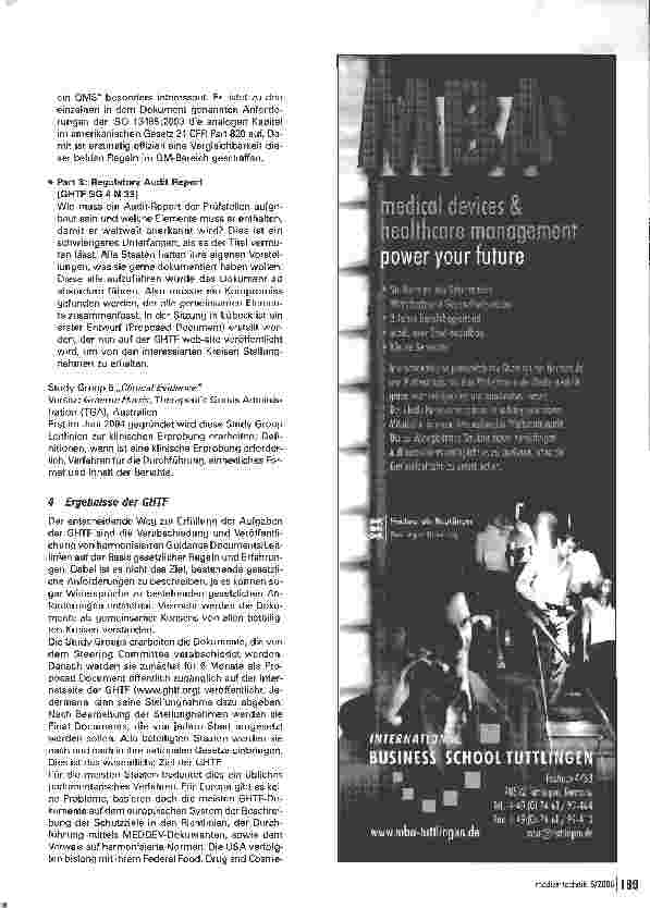 Vorschauseite 3: Global Harmonization Task Force (GHTF)Zweck - Aufgabe - Ziel