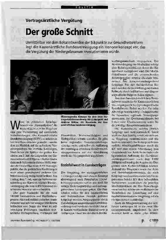 Vorschauseite 1: Vertragsärztliche VergütungDer große Schnitt
