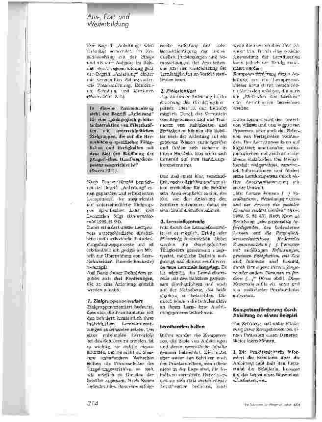 Vorschauseite 3: Kompetenzförderung durch Anleitung Praxisbeispiel: Legen eines Blasendauerkatheters