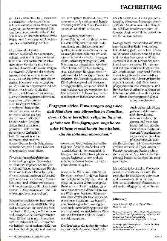 Vorschauseite 2: Motive für die Ergreifung des Pflegeberufes im 19. und 20. Jahrhundert