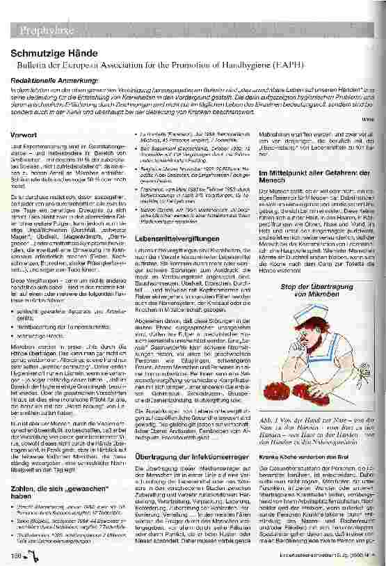 Vorschauseite 1: Schmutzige Hände Bulletin der European Association for the Promotion of Handhygiene