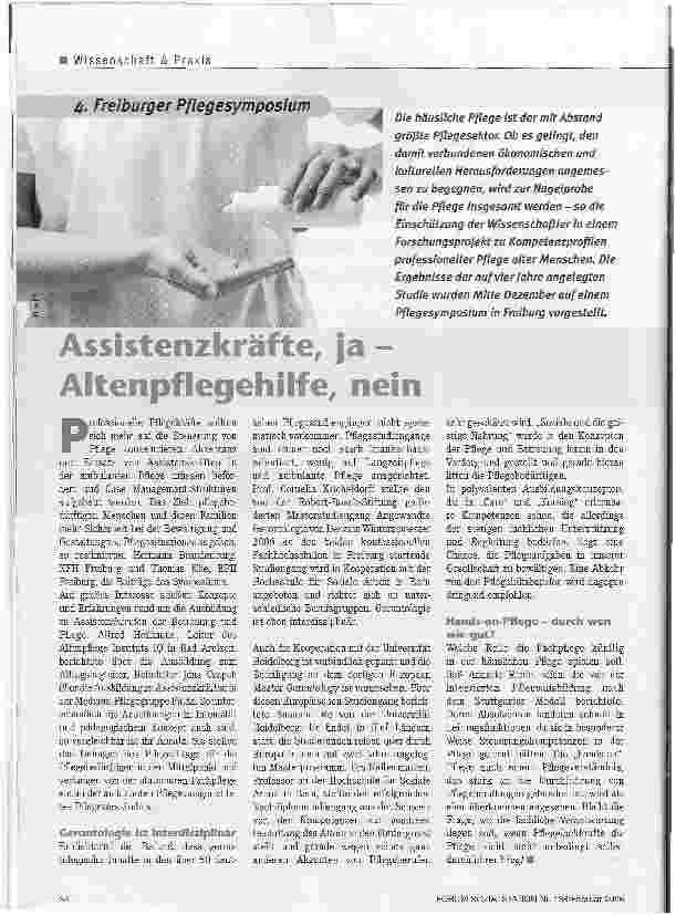 Vorschauseite 1: Assistenzkräfte, ja - Altenpflegehilfe, nein