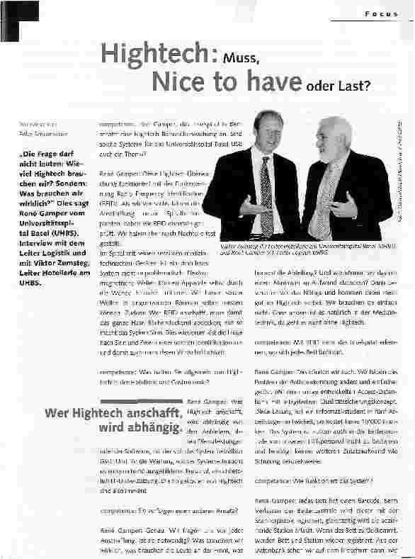 Vorschauseite 1: Hightech:Nice to have oder Last?