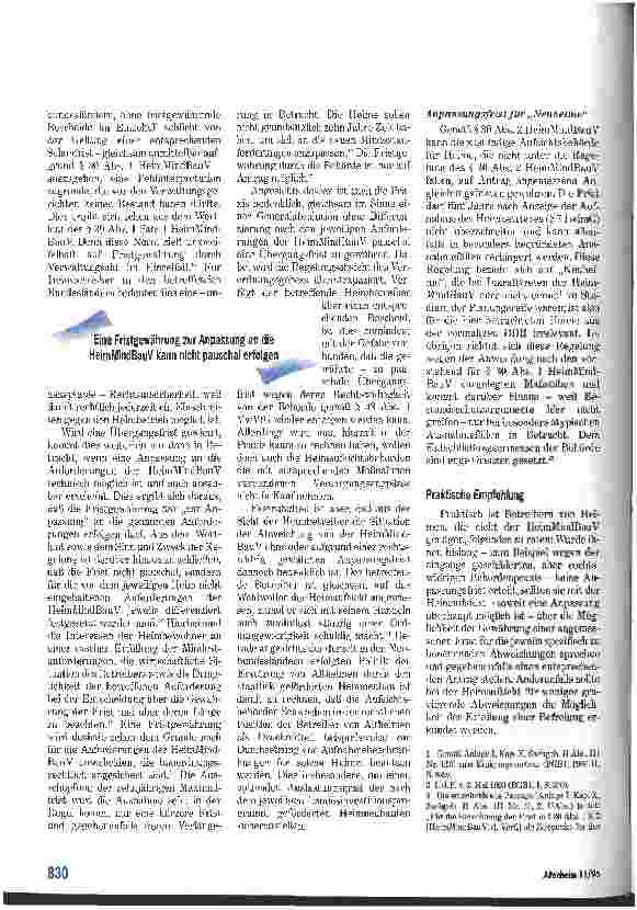 Vorschauseite 3: Kein Anspruch auf rechtswidrige Duldung Zur MeimMindBauV in den neuen Ländern