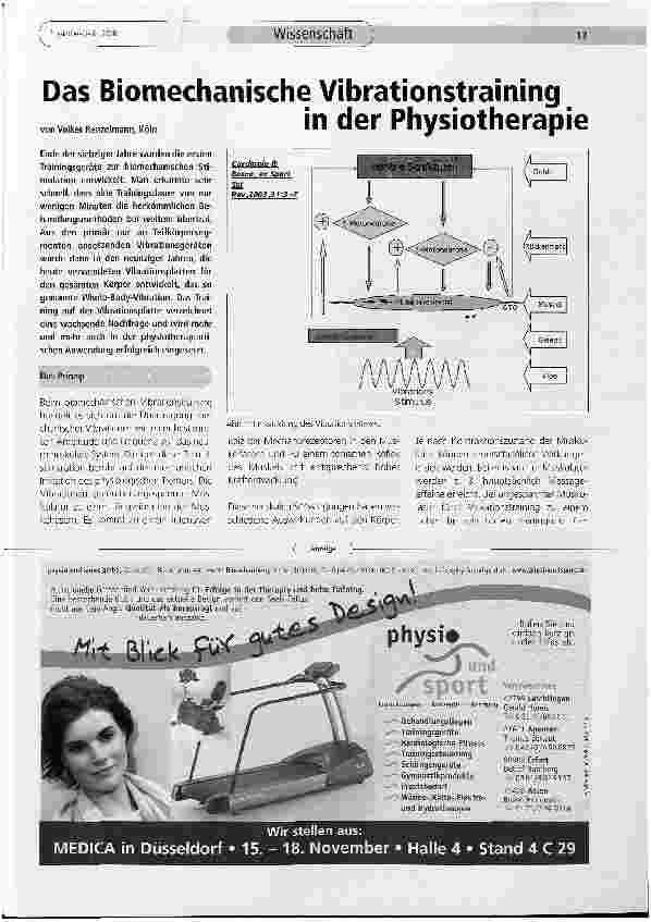 Vorschauseite 1: Das Biomechanische Vibrationstraining in der Physiotherapie