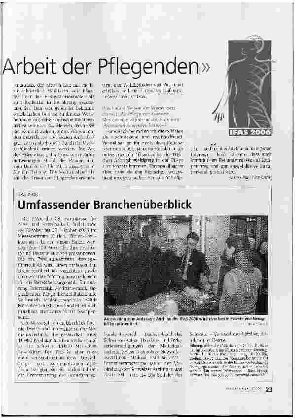 Vorschauseite 2: Medizinaltechnik erleichtert Arbeit der Pflegenden