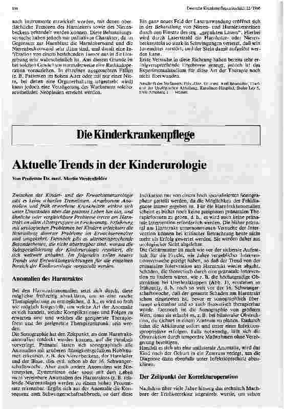 Vorschauseite 1: Aktuelle Trends in der Kinderurologie