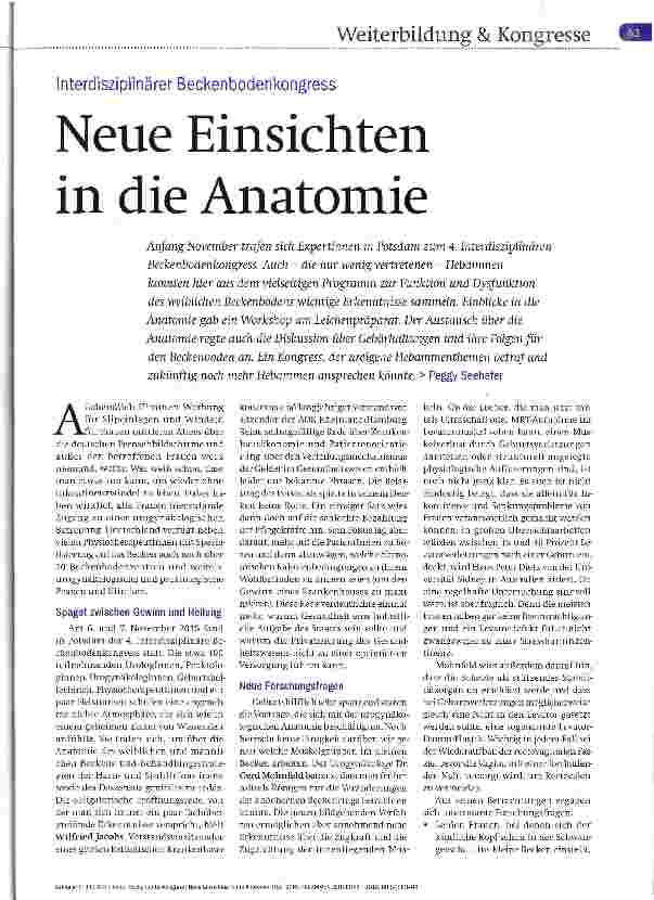 Vorschauseite 1: Neue Einsichten in die Anatomie
