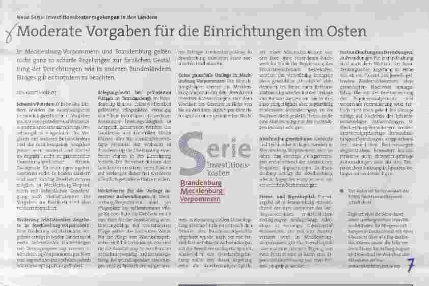 Vorschauseite 1: Moderate Vorgaben für die Einrichtungen im Osten