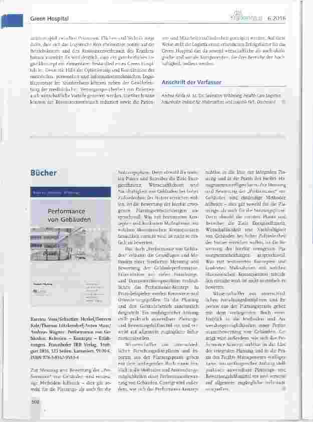 Vorschauseite 3: Nachhaltige Krankenhauslogistik
