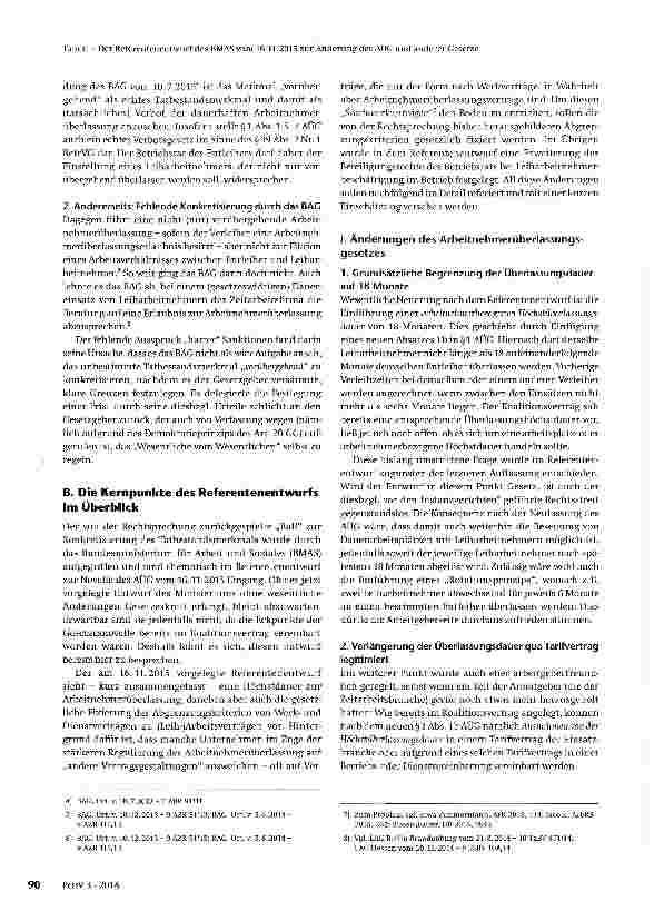 Vorschauseite 2: Der Referentenentwurf des BMAS vom 16.11.2015 zur Änderung des AÜG und anderer Gesetze