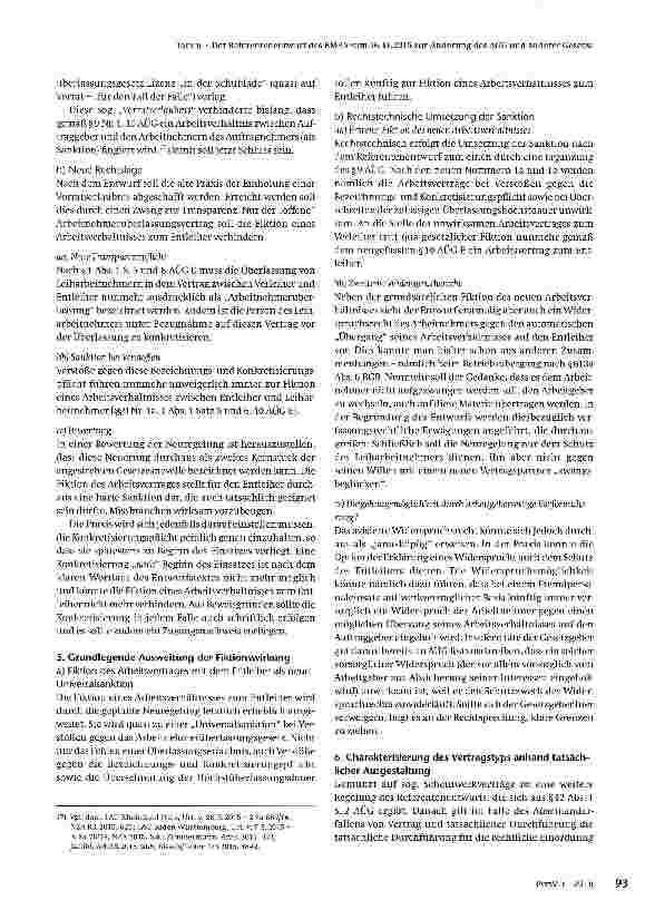Vorschauseite 5: Der Referentenentwurf des BMAS vom 16.11.2015 zur Änderung des AÜG und anderer Gesetze