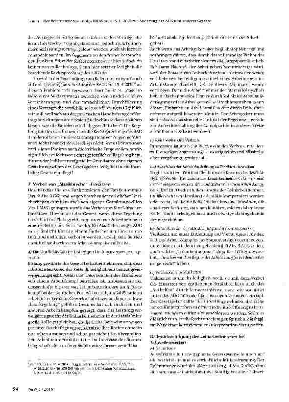 Vorschauseite 6: Der Referentenentwurf des BMAS vom 16.11.2015 zur Änderung des AÜG und anderer Gesetze