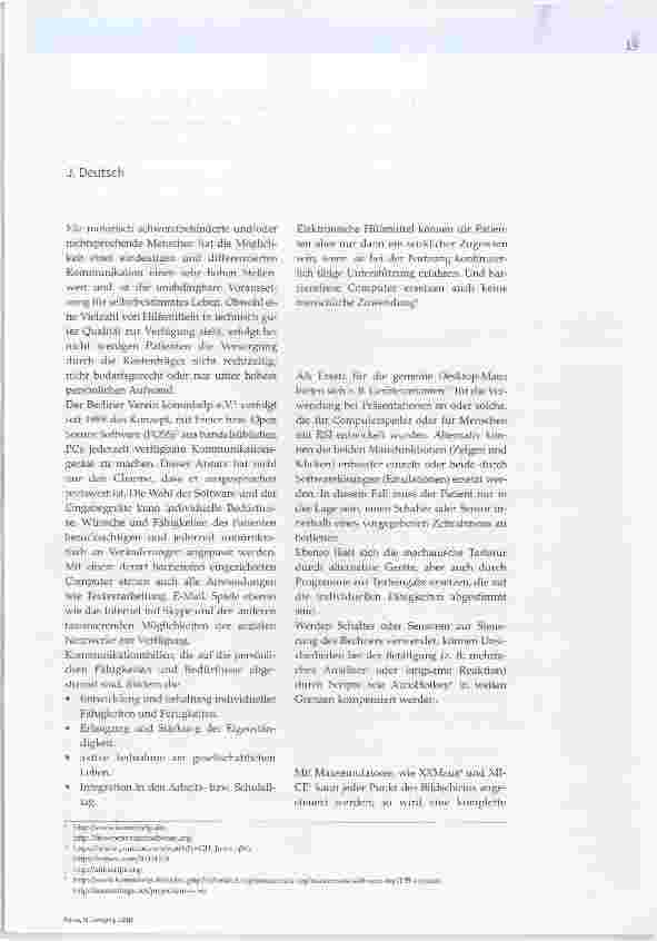 Vorschauseite 1: Elektronische Kommunikationshilfen bei wachen Patienten