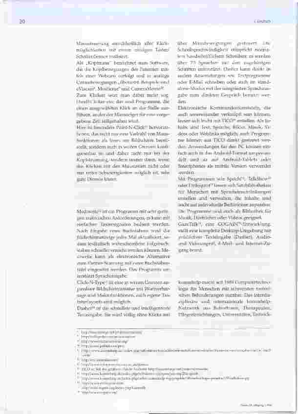 Vorschauseite 2: Elektronische Kommunikationshilfen bei wachen Patienten