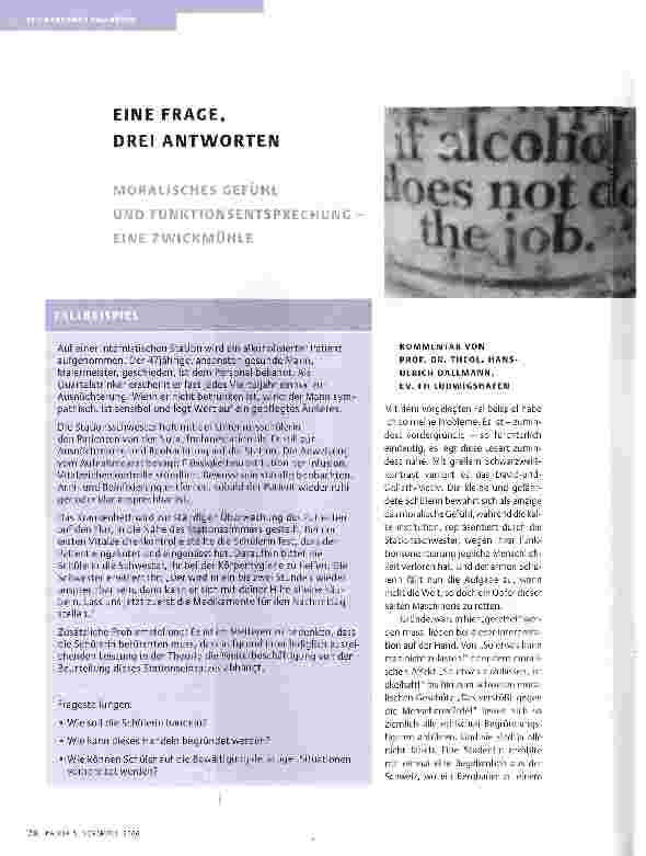 Vorschauseite 1: EINE FRAGE, DREI ANTWORTEN
