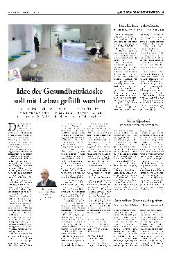 Vorschauseite 1: Idee der Gesundheitskiosks soll mit Leben gefüllt werden.
