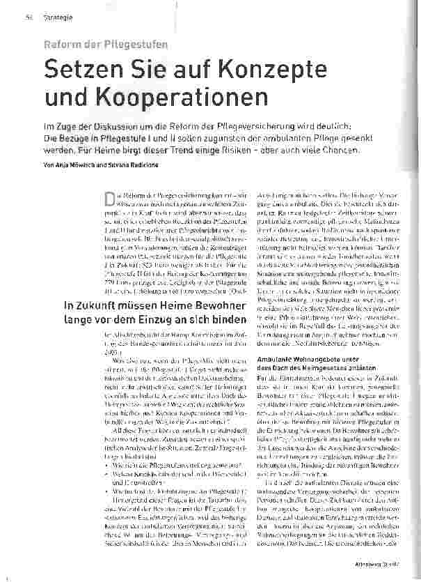 Vorschauseite 1: Setzen Sie auf Konzepte und Kooperationen